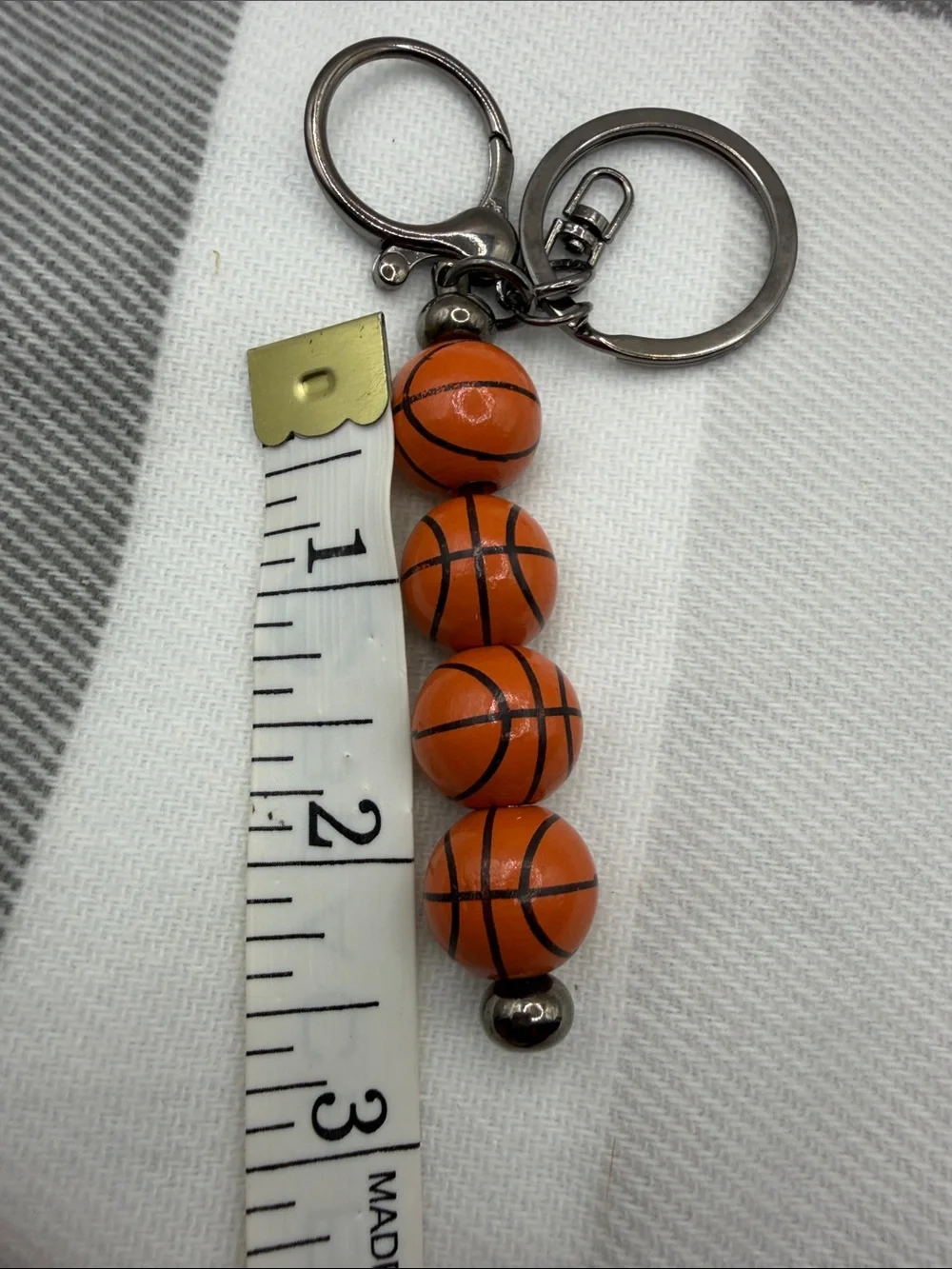 Basketball Bead Keychain